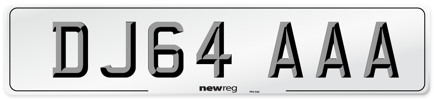 DJ64 AAA Number Plate from New Reg